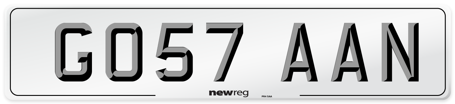 GO57 AAN Number Plate from New Reg